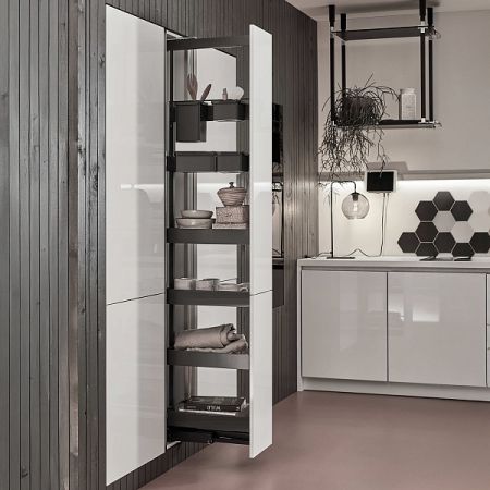 КОМПЛЕКТ ПВ Юбокс, Диспенса 90° 300 мм, H 1900-2300, Арена ПЬЮР, 4 полки + 2 Юбокс, цвет АНТРАЦИТ