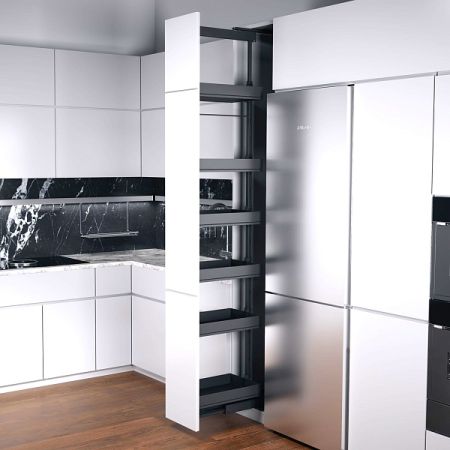 КОМПЛЕКТ ПВ, Диспенса 90° 400 мм, H 1900-2300, Арена ПЬЮР, 6 полок, цвет АНТРАЦИТ
