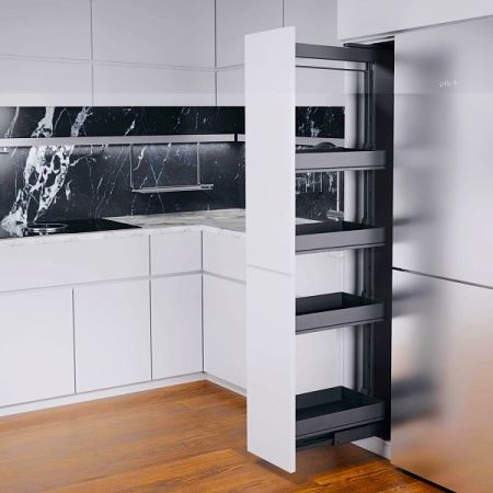 КОМПЛЕКТ ПВ, Диспенса 90° 450 мм, H 1200-1600, Арена ПЬЮР, 4 полки, цвет АНТРАЦИТ