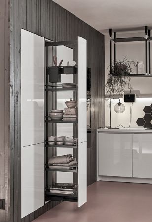 КОМПЛЕКТ ПВ Юбокс, Диспенса 90° 300 мм, H 1200-1600, Арена СТИЛЬ, 3 полки + 1 Юбокс, цвет АНТРАЦИТ