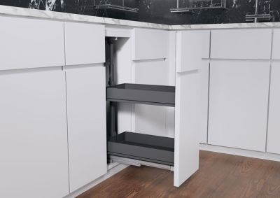 КОМПЛЕКТ Диспенса Джуниор Слим 300 мм, H 695-783, Арена ПЬЮР, 2 полки, цвет АНТРАЦИТ Kessebohmer | официальный магазин